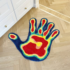 Soft Palm Shape Rug Multicolor Flocking Material Decor