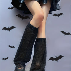 Y2K Lace Mesh Leg Warmers Ruffle Knee High Socks