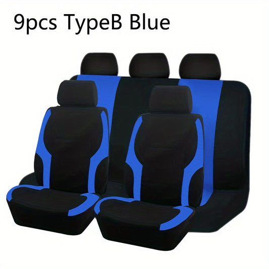 9pcs All Purpose Car Seat Cover Mesh Cloth Car Interior Five Seat Cover