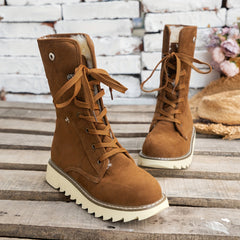 Women's Chunky Round Toe Snow Boots Thermal Flat