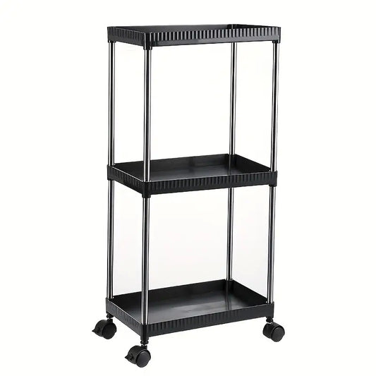 3 Tier Utility Cart Rolling Organization Cart Multifunctional Storage Shelves