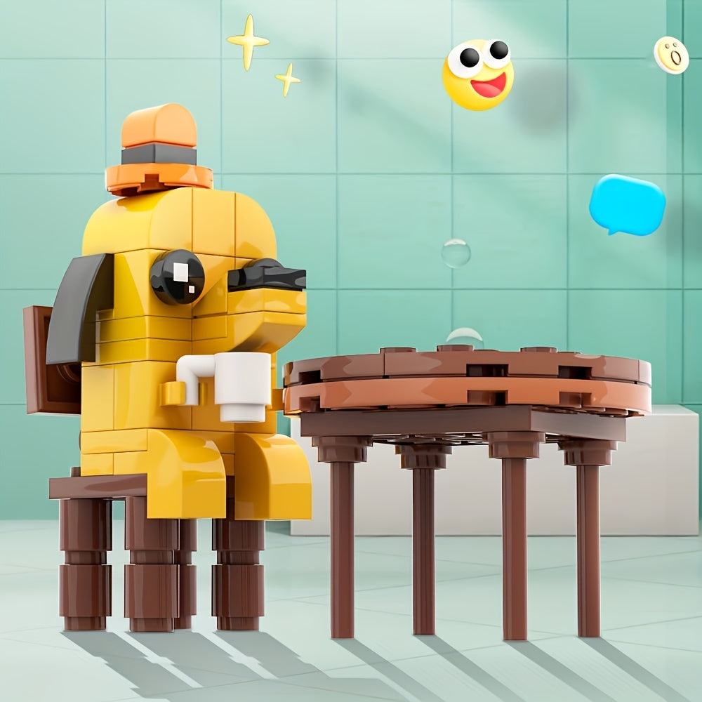 Funny 'This Is Fine' Dog Meme Building Set Cartoon Puppy Construction Toy