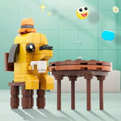 Funny 'This Is Fine' Dog Meme Building Set Cartoon Puppy Construction Toy