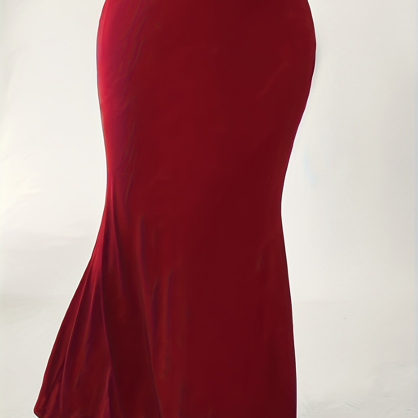 Sexy Mermaid Maxi Skirt Solid Elastic High Rise Stretch