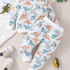 Dino Baby Boy's 2pc Sweatshirt & Sweatpants Set Casual Outfits
