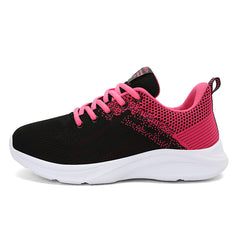 Women's Mesh Lace Up Running Shoes Lightweight Two Tone Sneakers