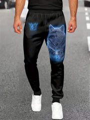 Men's Ice Wolf Graphic Sweatpants Casual Joggers For Outdoor