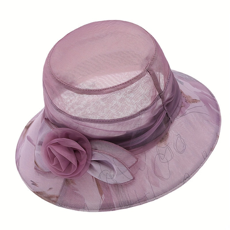 Breathable Flower Bucket Hat Lightweight Summer Basin Hat