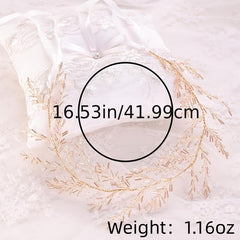 Golden Hair Vine Headband Bridal Tiara Wedding Hair Jewelry