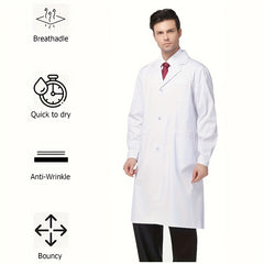 Dental Lab Coat Unisex Long Sleeve Cotton Coat