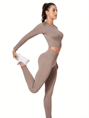 Women's Breathable Long Sleeve Workout Set