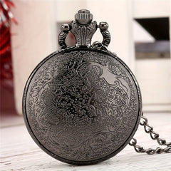 Medium Size Poker Quartz Movement Pocket Watch With Chain