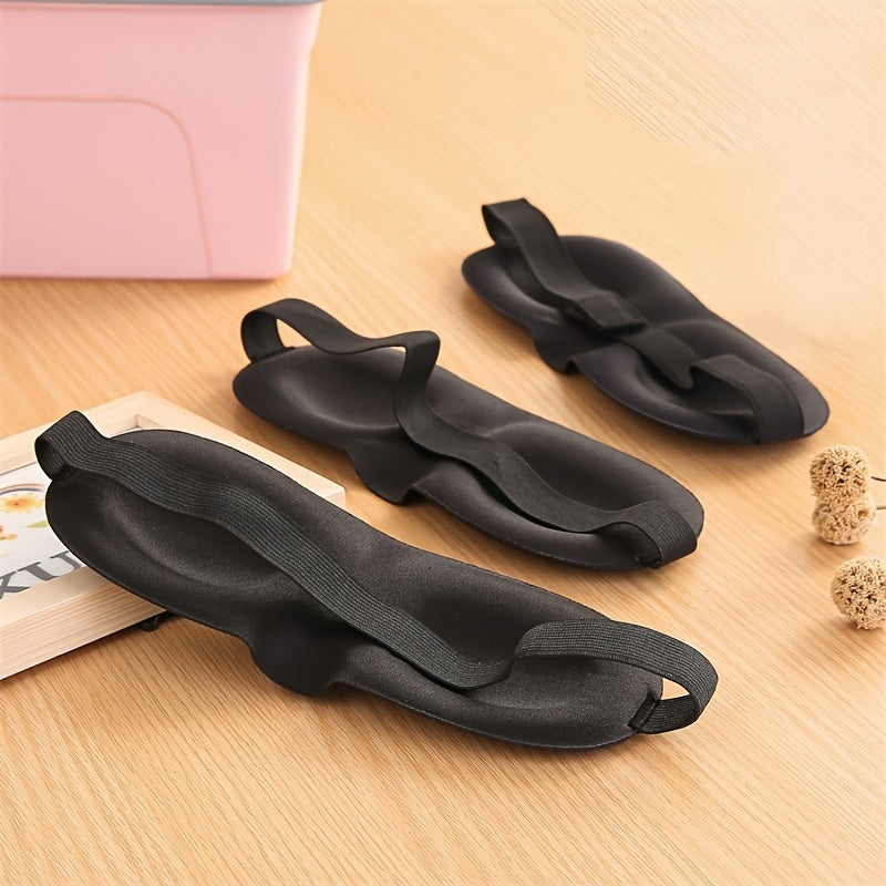 Smooth Solid Sleep Eye Mask 3D Contoured Soft Blindfold with Adjustable Strap
