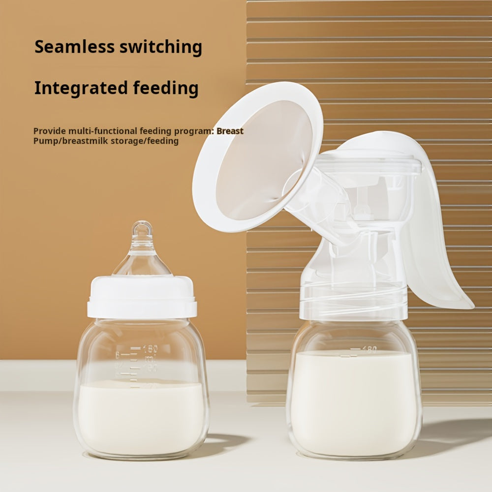 Manual Breast Pump Set 180Ml Bottle Nipple Durable Plastic 14 Age Group