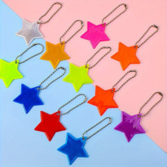 Outdoor Reflective Pentagram Backpack Pendant Night Riding Key Chain