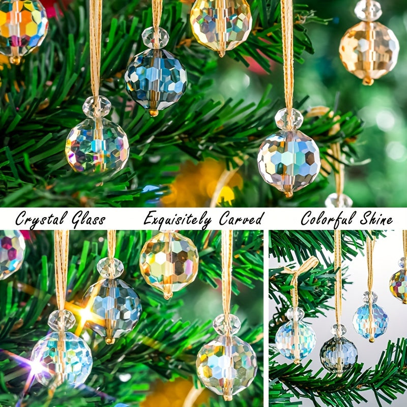 12pcs 22mm Iridescent Ball Bead Pendant Christmas Tree Crystal Ball