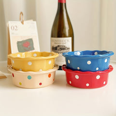 Ceramic Polka Dot Baking Bowl Pasta Plate