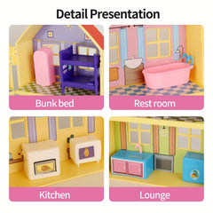 Kids' Home Kitchen Playset Sofa Bunk Bed Mix Plastic Dollhouse Girls' Room