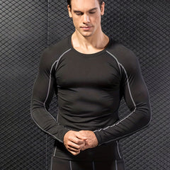 Men's Long Sleeve Compression Shirt for Sports Workout Training