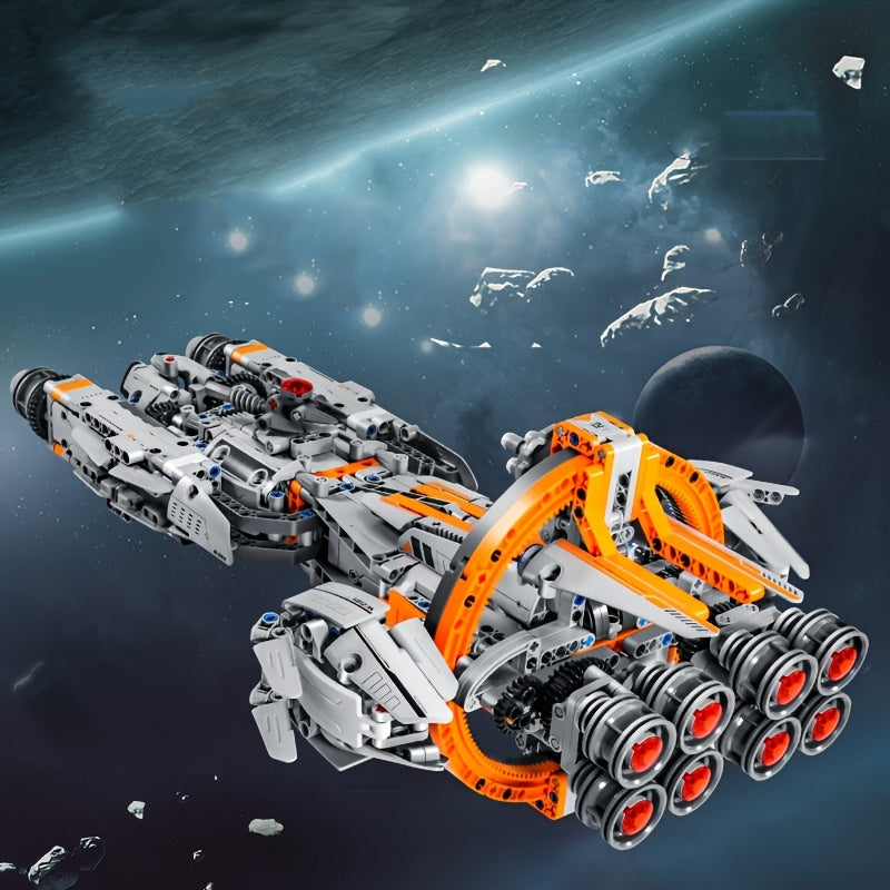 High Tech Starship Combat Aircraft Building Block MOC Educational Toys