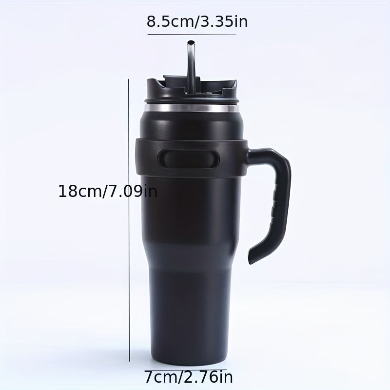 Large Capacity Water Bottle with Straw and Handle for Camping