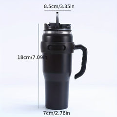 Large Capacity Water Bottle with Straw and Handle for Camping