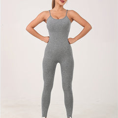 Sporty Round Neck Cami Jumpsuit Sleeveless