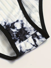 Tie Dye Letter Tape Bra & Panty Set
