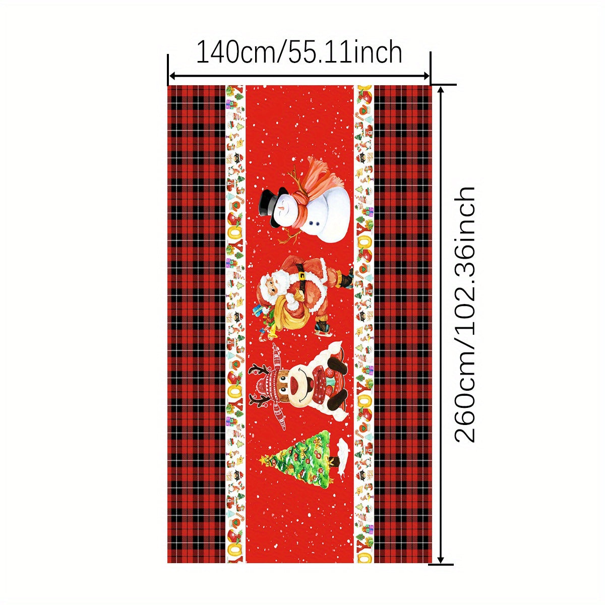 Polyester Tablecloth Merry Christmas Table Cover Christmas Tree Snowman Pattern
