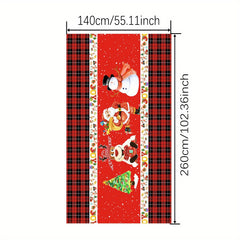 Polyester Tablecloth Merry Christmas Table Cover Christmas Tree Snowman Pattern