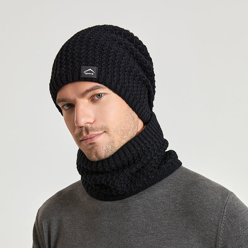 Wool Winter Knit Hat Earmuffs Set for Men and Women