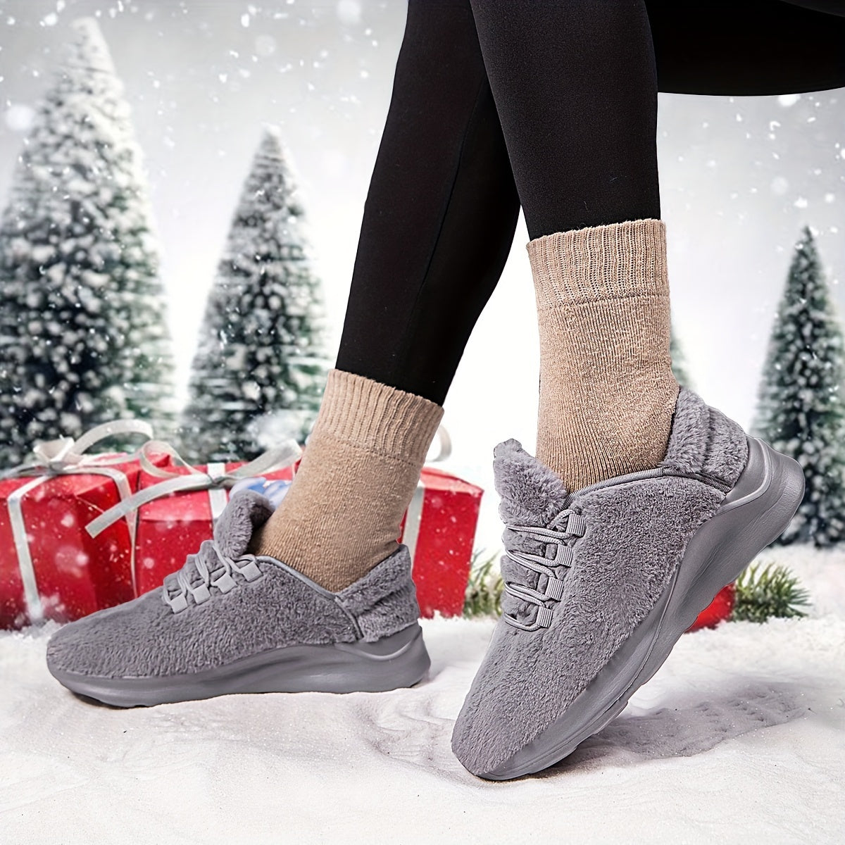Plush Lined Fuzzy Soft Comfortable Running Shoes