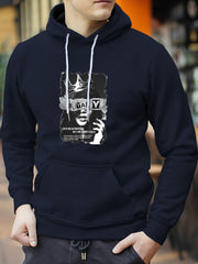 Crown Print Hoodie Men's Graphic Pullover Sweatshirt