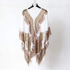 Chiffon Shawl Silk Scarf Beach Towel Swimwear Wrap Floral Cover Up