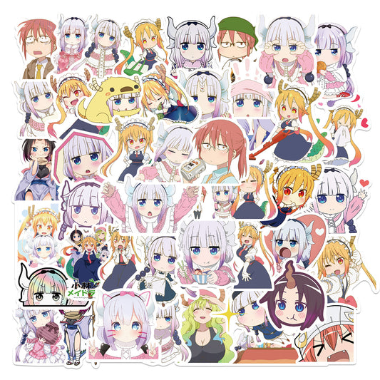 50 Dragon Maid Anime Stickers for Water Bottles Phones Notebooks