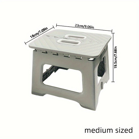 1pc Folding Stools Portable Handle Lightweight Plastic Chair Bathroom Bedroom