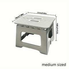 1pc Folding Stools Portable Handle Lightweight Plastic Chair Bathroom Bedroom