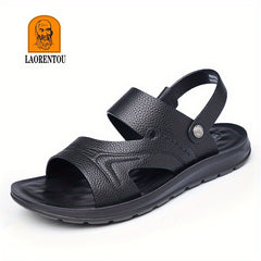 LAORENTOU Men's Leather Outdoor Sandals