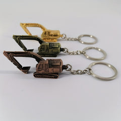 Alloy 3D Excavator Keychain Car Bag Decoration Ornament Gift