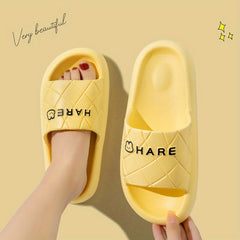 Letter Pattern Slippers Casual Solid Open Toe Soft Sole Shoes