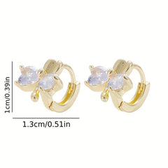 Zircon Heart Butterfly Earrings Party Jewelry Accessory Gift