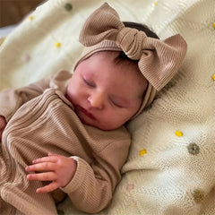 Baby Girl Reborn Doll Soft Vinyl Full Body Detailed Closed Eyes Mixed Colors