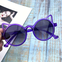 Cute Cat Ear Round Glasses for Kids