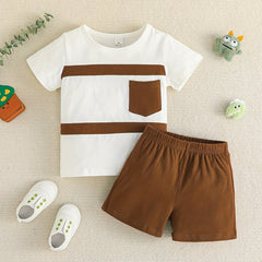 2pcs Baby Boys Casual T-shirt & Shorts Set