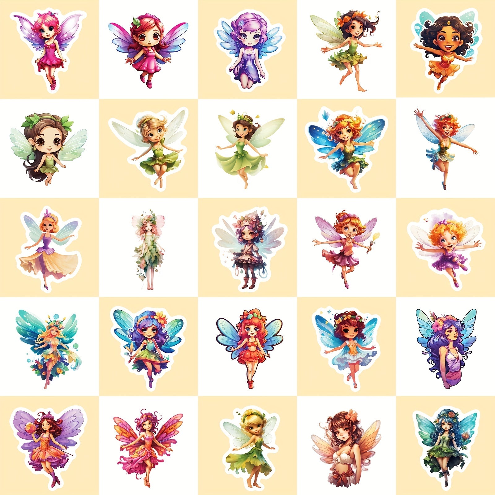 50pcs Butterfly Fairy Stickers Waterproof for Water Bottle Laptop