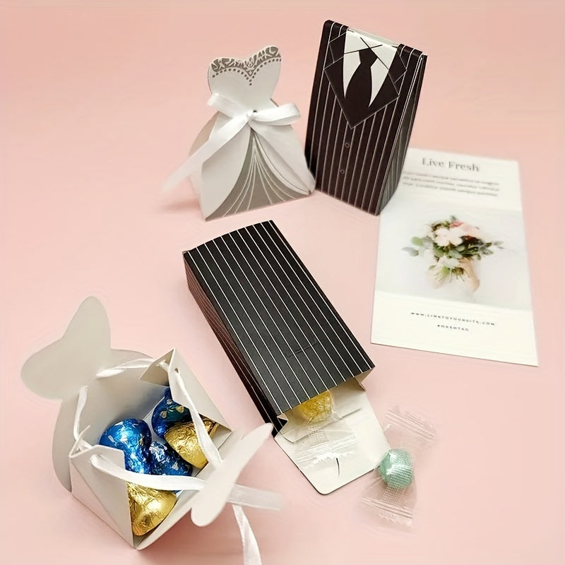 4pcs Wedding Dress Gift Boxes Candy Gift Boxes Party Wedding Decoration