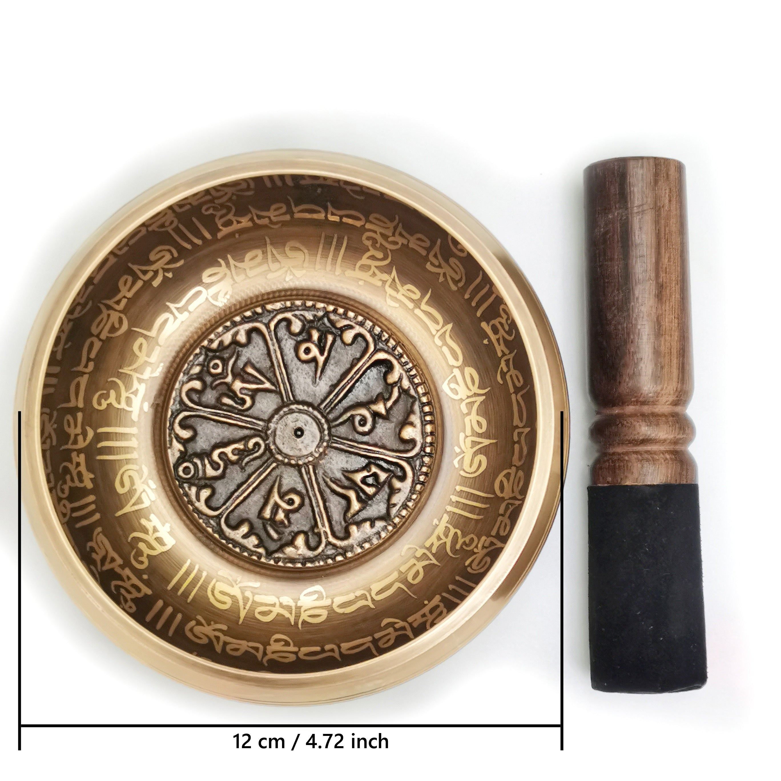 Nepal Chakra Yoga Singing Bowl with Leather Stick