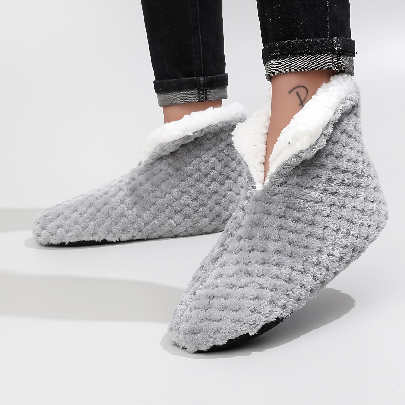 Cozy Plush House Slippers Men Winter Indoor Shoes