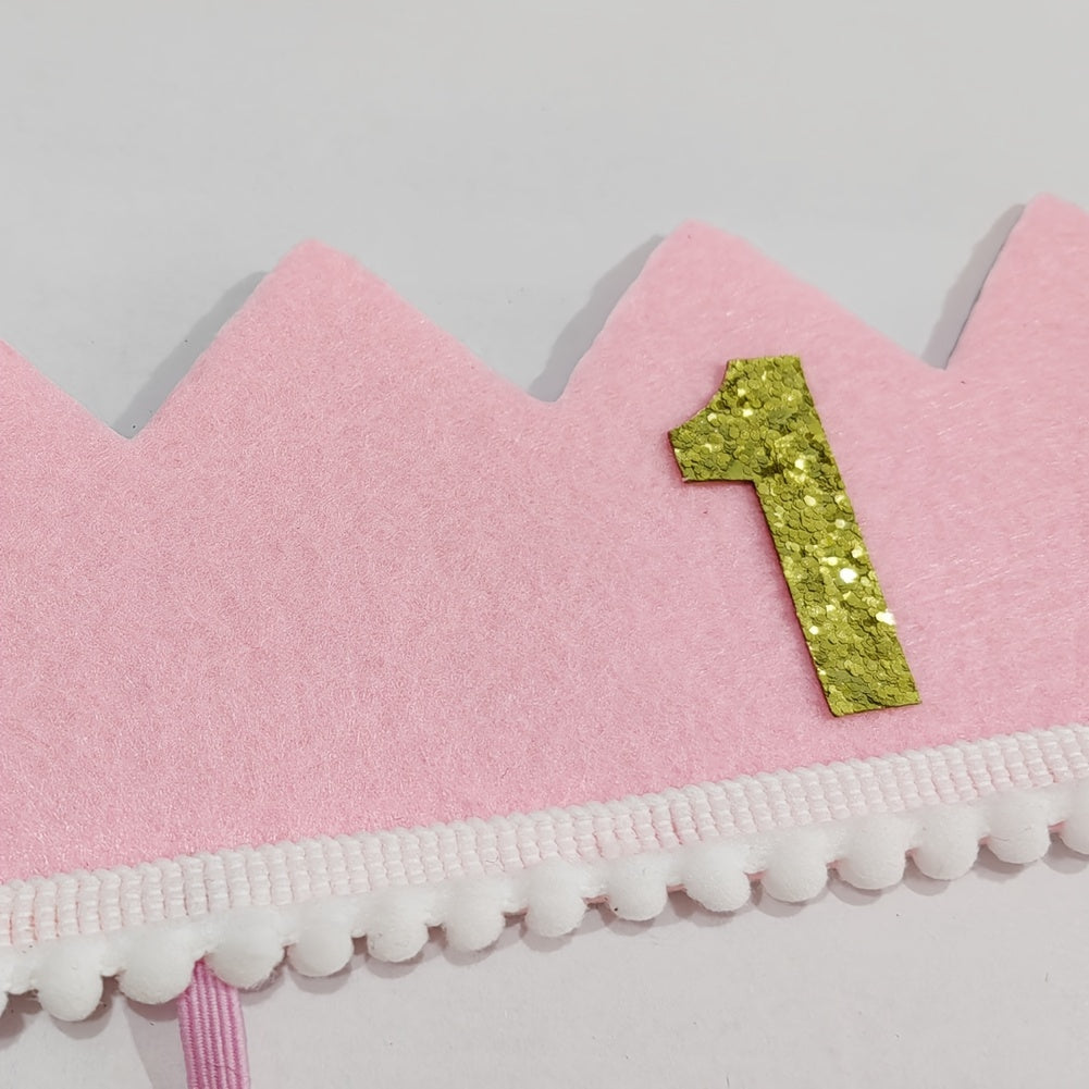 Baby 1st Birthday Crown First Birthday Hat Pink Baby 1st Birthday Party Supplies