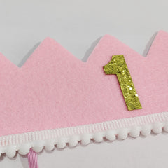 Baby 1st Birthday Crown First Birthday Hat Pink Baby 1st Birthday Party Supplies